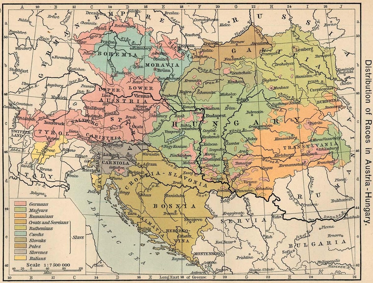 Австрия Унгария карта 1900