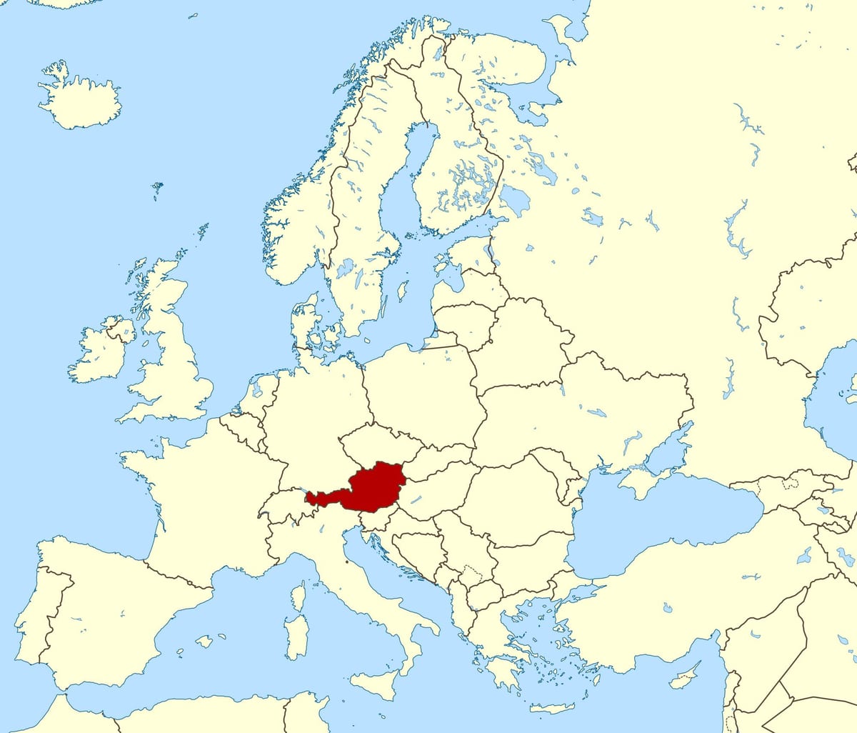 покажи на картата на Австрия