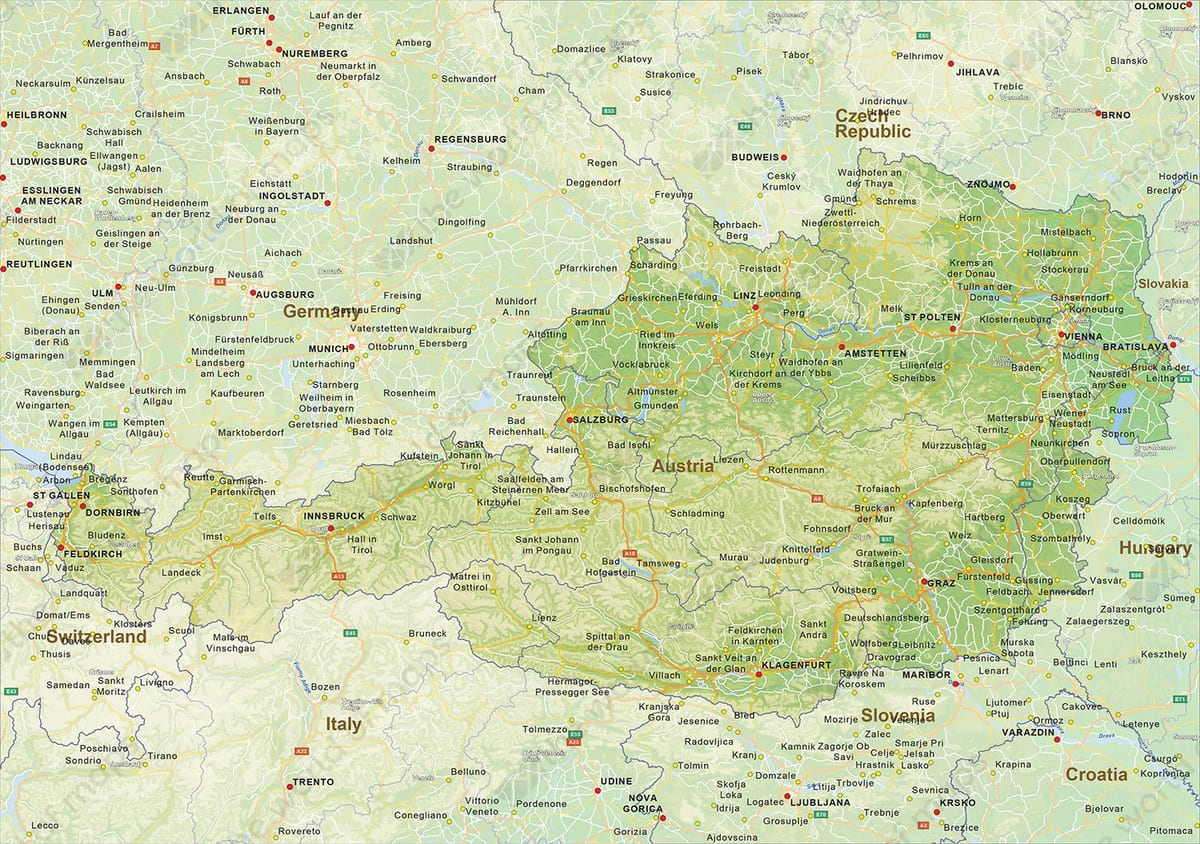 карта на Брук Австрия