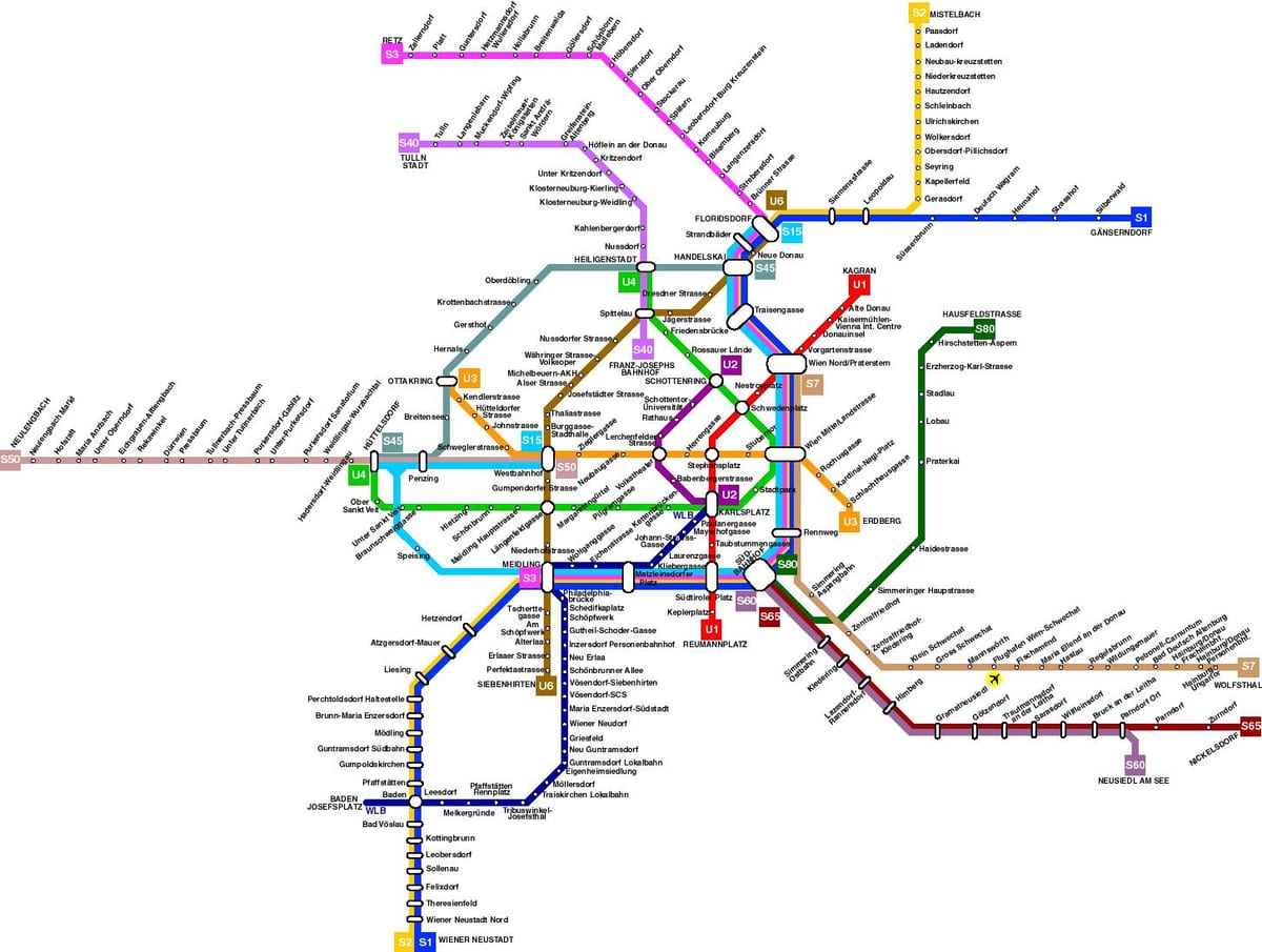 Австрия карта на метрото 