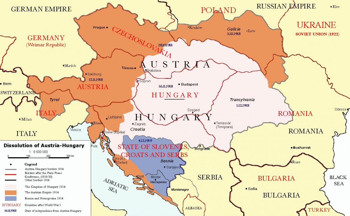 Австрия Унгария карта 1900