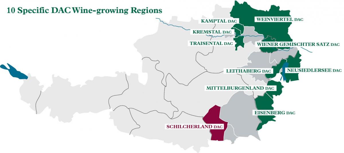 австрийските изби региони на картата