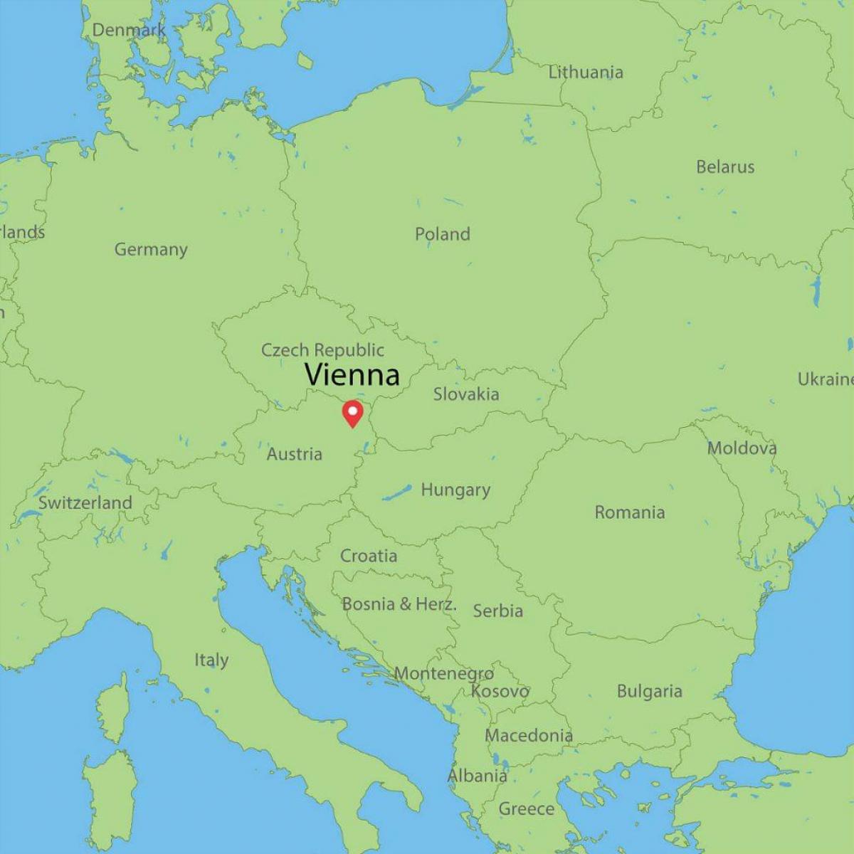 Австрия е държава на картата на света