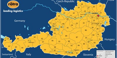 Карта на Австрия Пощенски код 