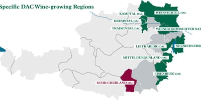 Австрийските изби региони на картата