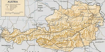 Австрия географска карта