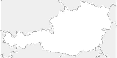 Карта на Австрия очертават карта