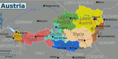 Австрийските провинции на картата