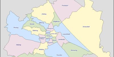 Карта на виена, Австрия район 