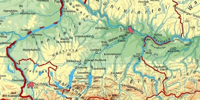 Картата на горна Австрия