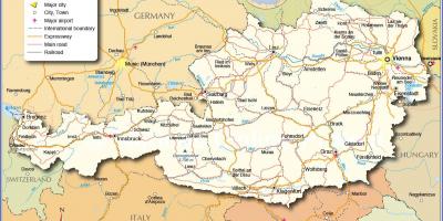 Карта на Австрия в градове и села